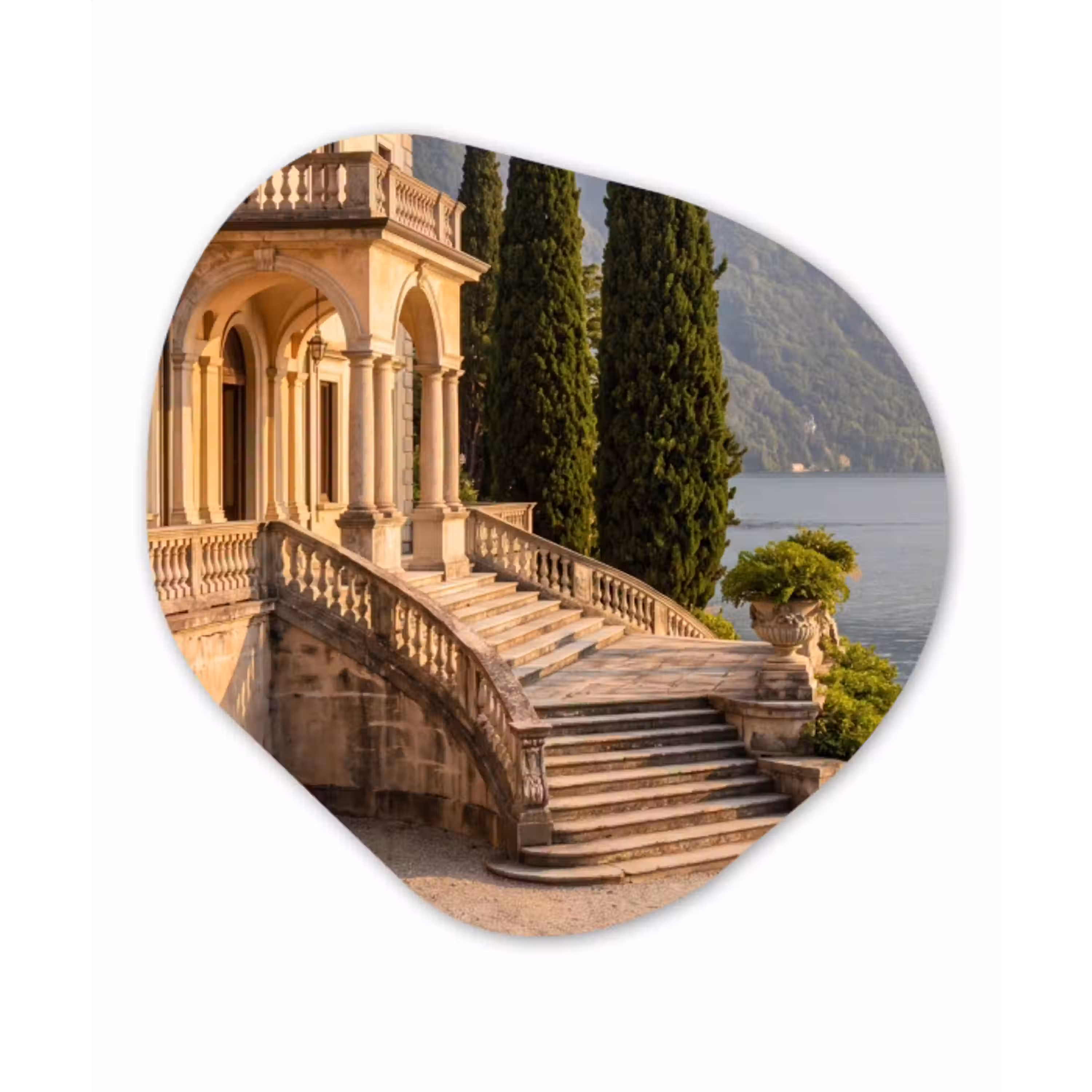 Villa - water -trappen Wandcirkel Organisch Forex 3mm klein -3d
