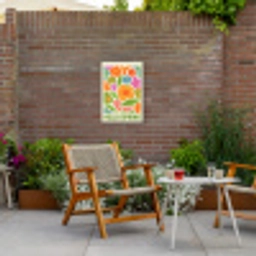 Illustratie - Bloemen - Quote - Kleurrijk Tuinposter op houten frame 2 cm dik klein -sfeer3