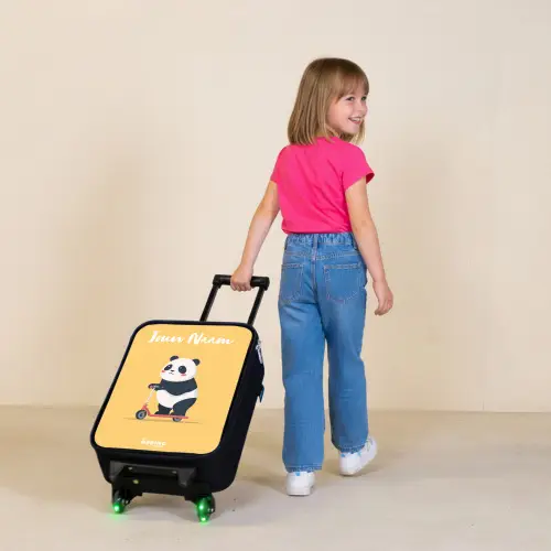 Panda - Step - Geel Kinderkoffer - Zwart klein -sfeer1