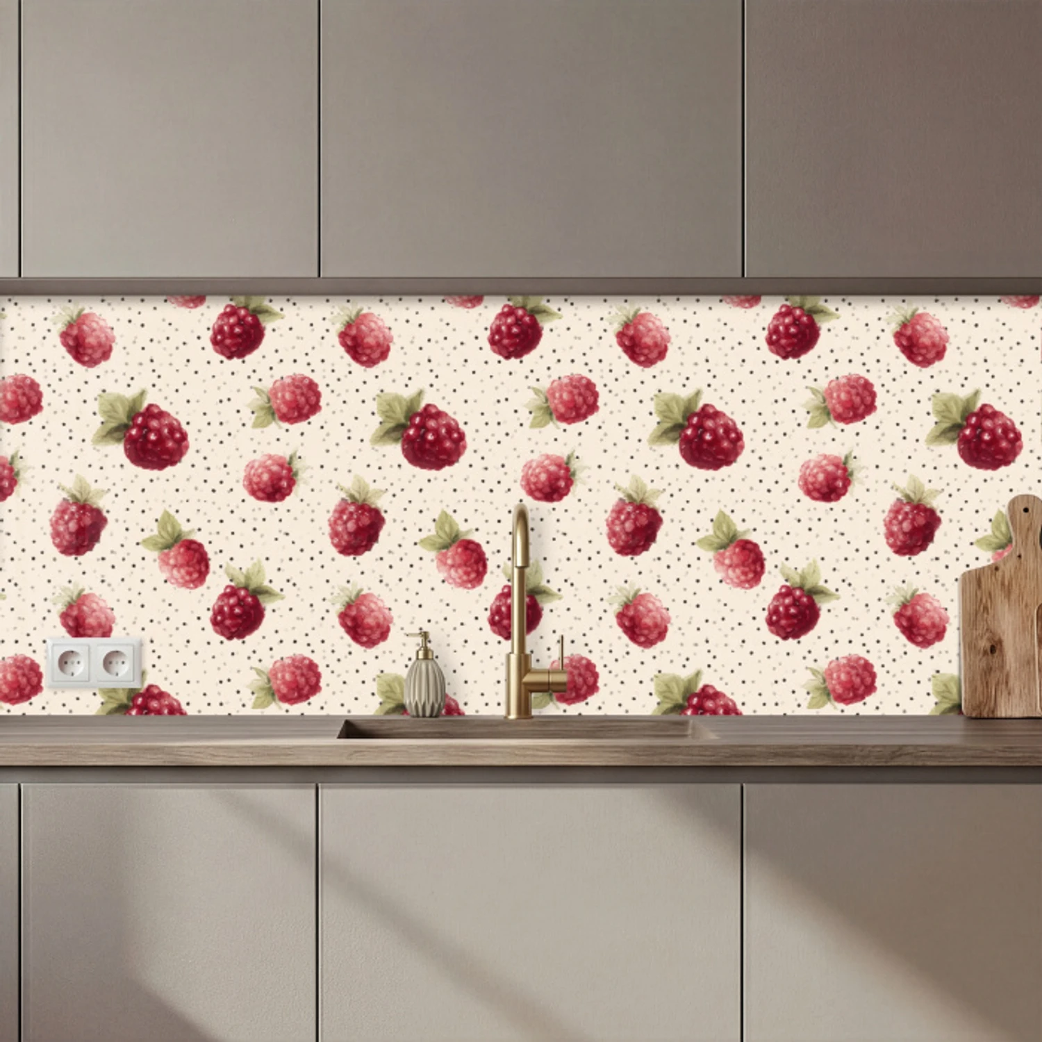 Framboos - Stippen - Rood keuken achterwand 2 middel 871 zz_3dshopping