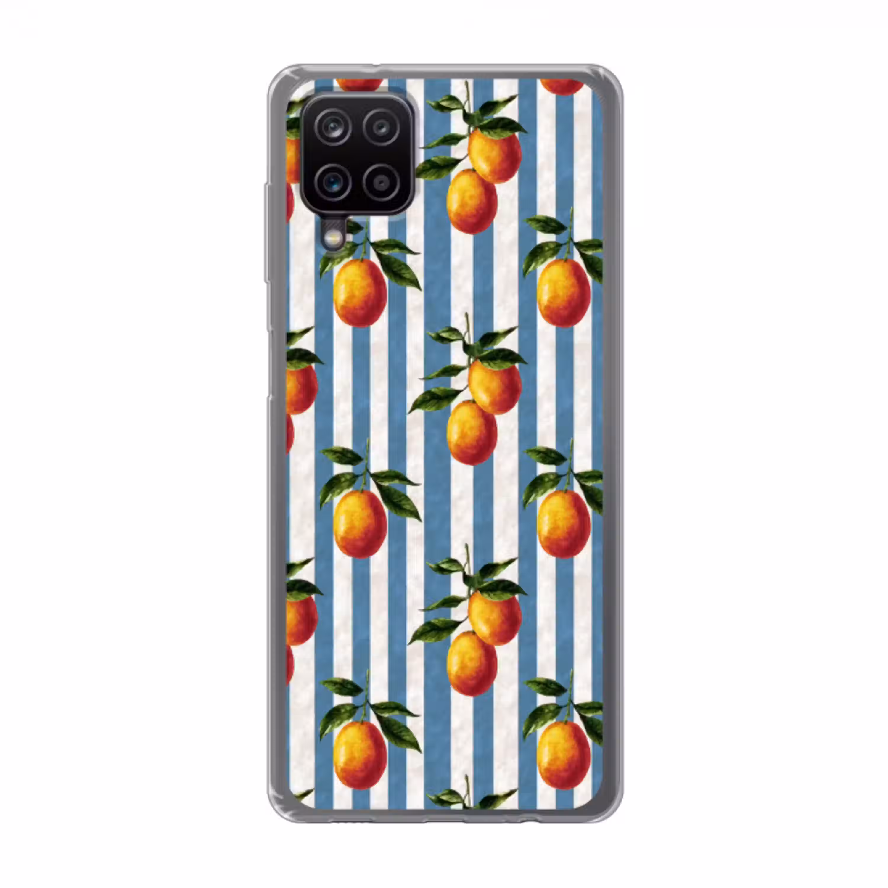Strepen - Citroen - Blauw Telefoonhoesje Samsung Galaxy A12 klein 372 -3d