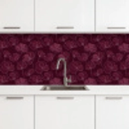 Bloemen - Patroon - Bordeauxrood keuken achterwand 2 middel 871 -3d