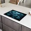 Wereldkaart - Bliksem - Blauw Inductie beschermer vinyl 3mm klein -sfeer8