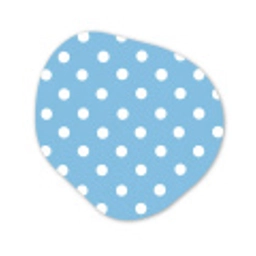 Polka - Dots - Blauw Wandcirkel Organisch Forex 3mm klein 629 -3d