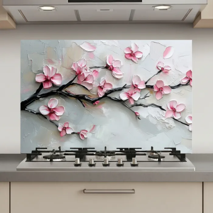 Bloesem - Kunstzinnig - Roze - Sakura keuken achterwand spatscherm klein -3d_website