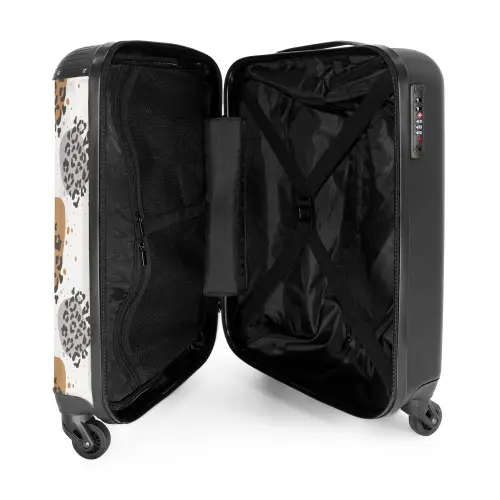 Dieren print panter met vlekken NBS - Handbagage koffer - Kinderen Unisex middel -binnenkant