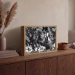 Springen - Paard - Zwart - Wit Light Box met batterij (Wandlamp) middel -sfeer2
