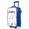 Flamingo feestje Kinderkoffer - Blauw klein -productfoto_schuin