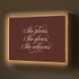 She plans she glows she achieves - Rood - Cursief Light Box met batterij (Wandlamp) middel -z3d_website
