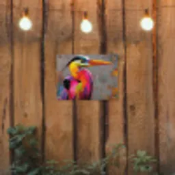 Reiger - Snavel - Schilderij - Roze tuinposter los doek klein -sfeer1