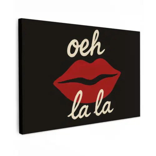 Lip - Rood - Quote canvas 2cm klein -z3d