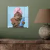 Kat - Handdoek - Washand - Zeep plexiglas 5mm klein -sfeer3