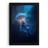 Kwal - Lichtgevend - Tentakels - Blauw fotolijst zwart zonder passe partout klein -3d