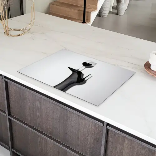 Hak - Wijn - Minimalistisch - Zwart Inductie beschermer vinyl 3mm klein -sfeer8