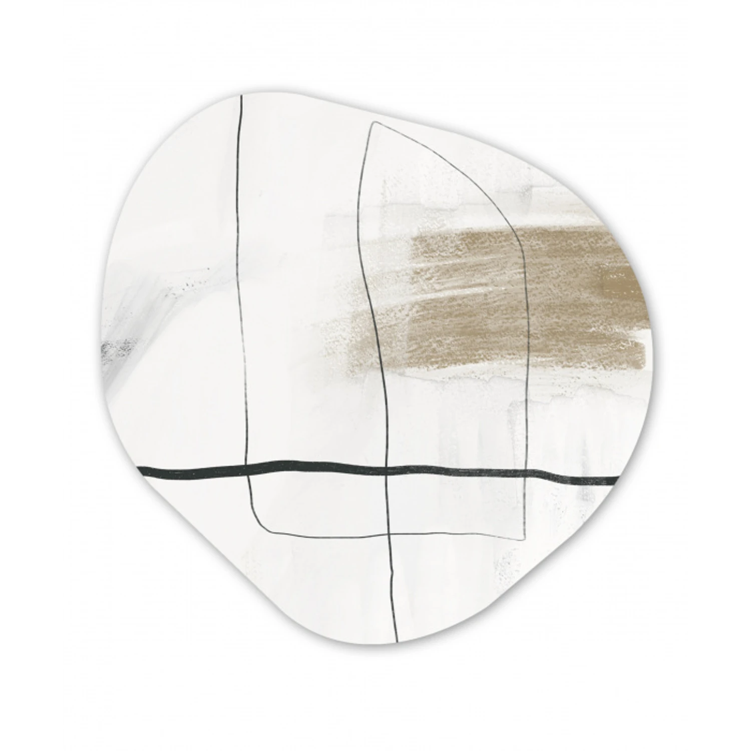 Kunst - Minimalisme - Abstract Wandcirkel Organisch Forex 3mm klein -3d