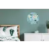 Wereldkaart - Zeeleven - Blauw Wandcirkel aluminium klein -slaapkamer