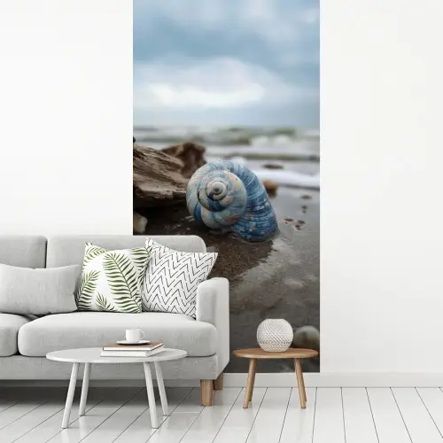 Schelp - Strand - Blauw - Zee fotobehang vinyl groot -woonkamer