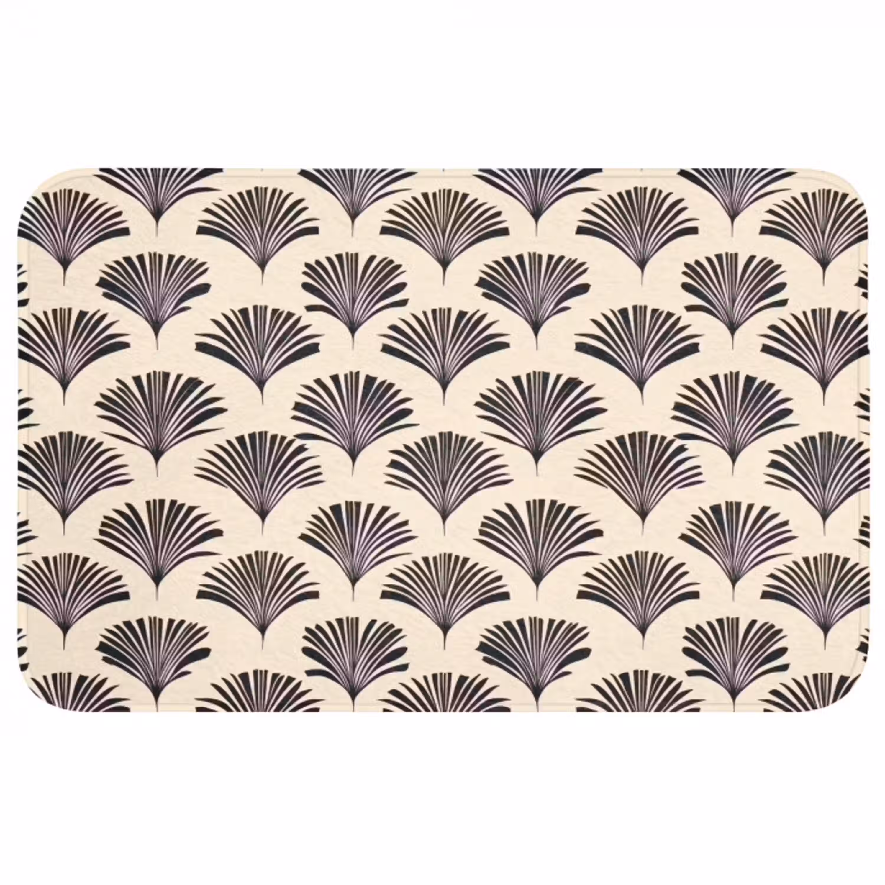 Waaiers - Botanisch - Zwart - Beige WCmat middel 1009 -3d