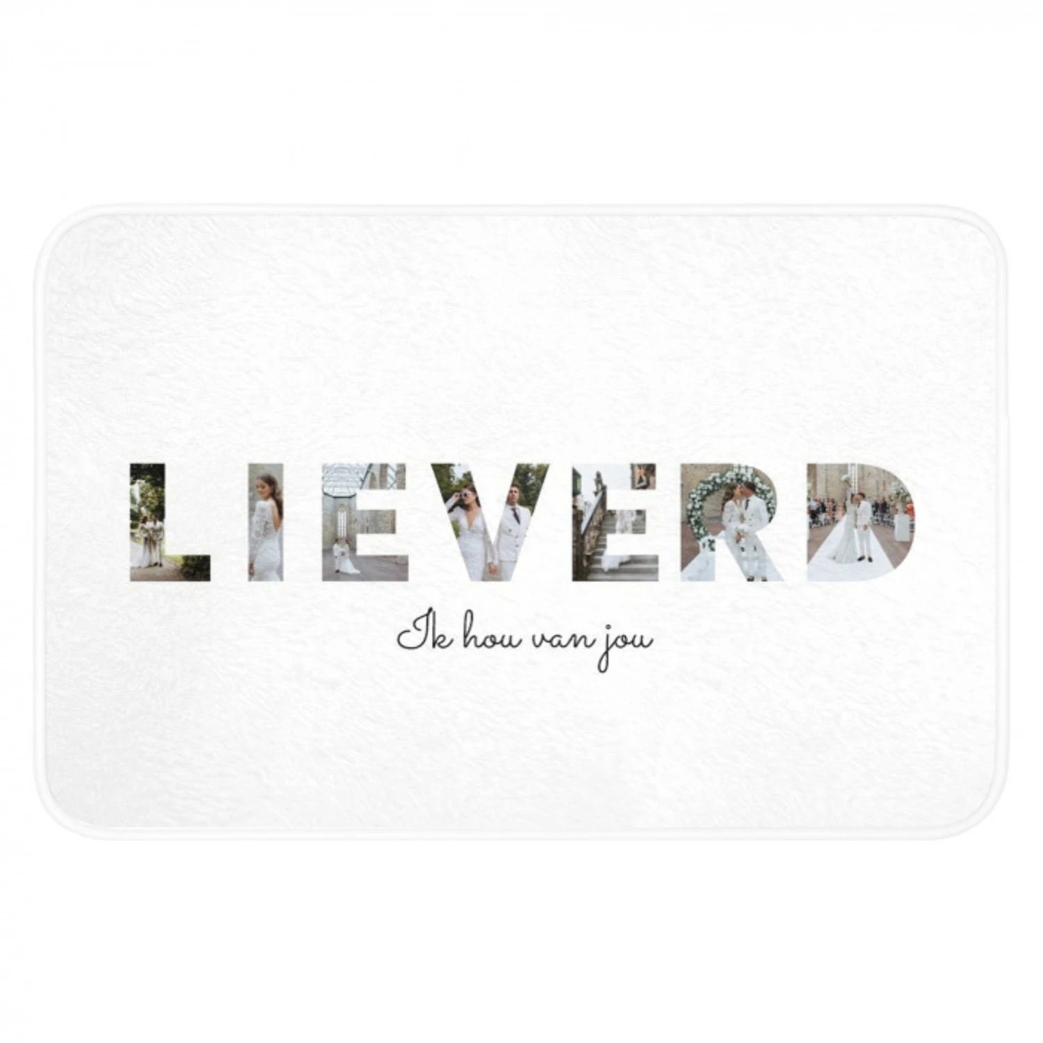 Lieverd - Lettercollage Badmat klein -3d