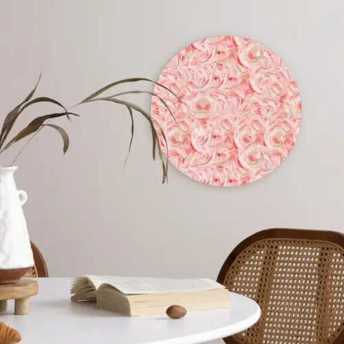 Vloeiend - Olieverf - Roze Wandcirkel plexiglas klein 852 -sfeer4