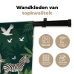 Tropisch - Jungle -  Groen Wandkleed katoen klein -sfeer2