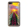 Doorkijk - Bloemen - Tulpen - Kleurrijk - Zonsondergang Telefoonhoesje iPhone 7 klein -3d