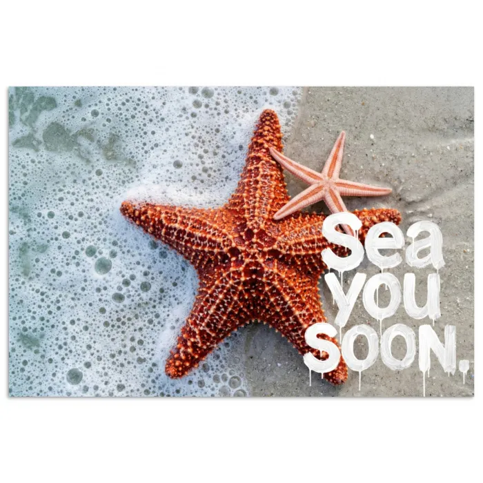 Sea you soon - Zeester - Zee poster papier klein -3d