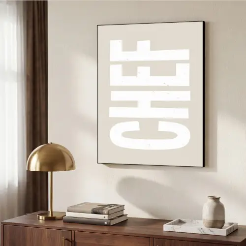 Wit - Chef - Decoratie - Japandi Textielframe zwart klein -sfeer3