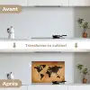 Wereldkaart - Bruin - Kaart keuken achterwand spatscherm klein -voor_na_FR