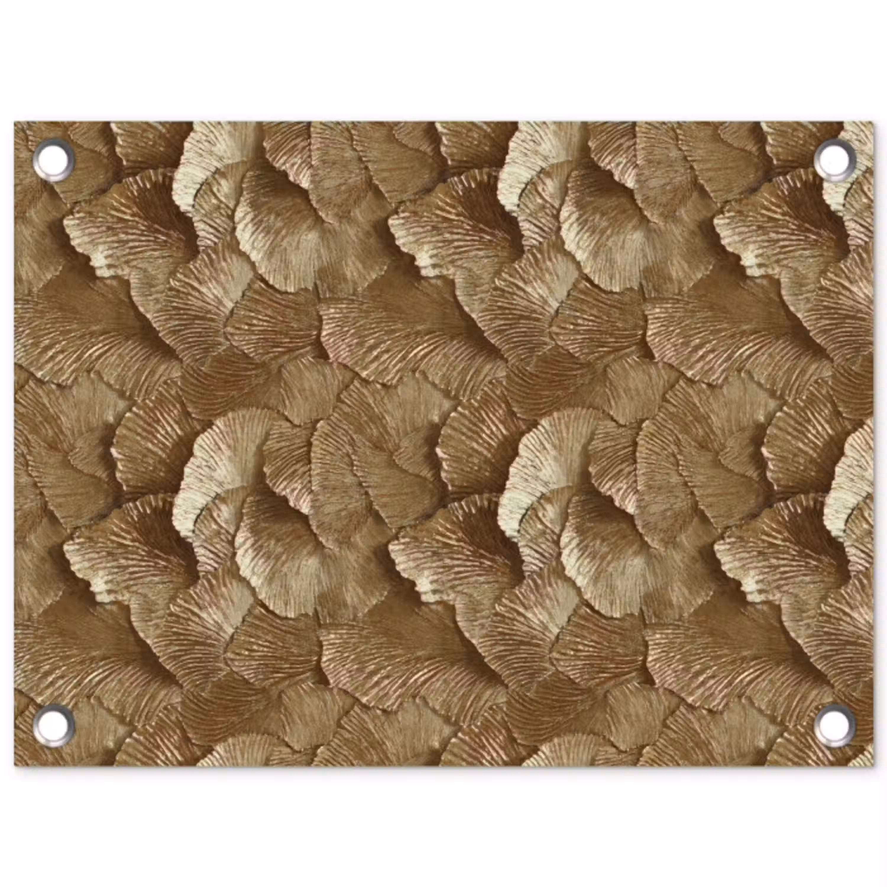 Organisch - Patroon - Bladeren - Goud tuinposter los doek klein 239 -3d