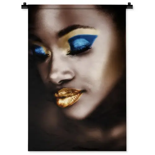Black and Gold - Vrouw - Make up Wandkleed katoen klein -zz3d