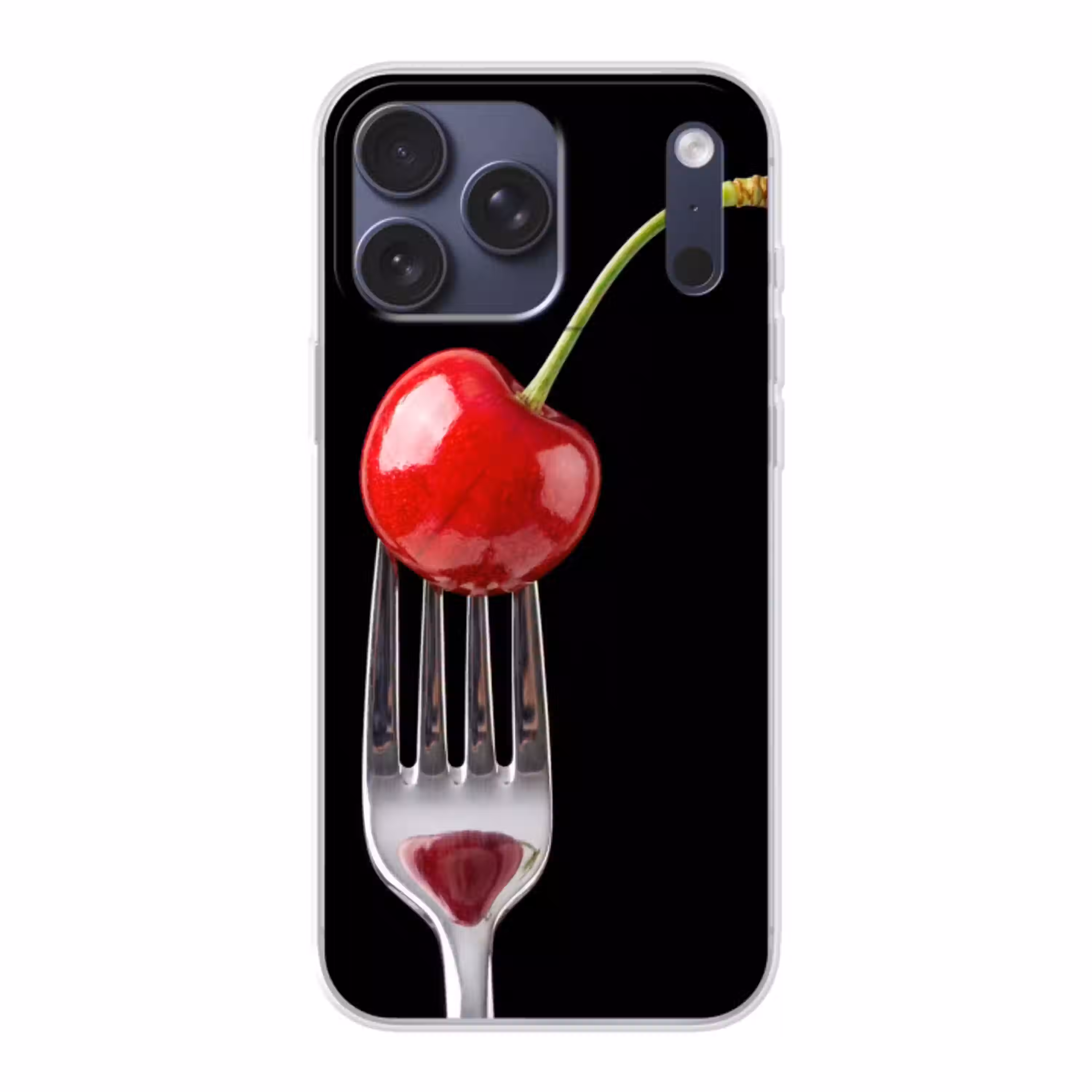 Rode kers - Vork Telefoonhoesje iPhone 17 Pro Max klein -3d