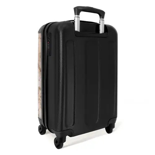 Marmer - Rustiek Beige Marmer NBS - Handbagage koffer - Kinderen Unisex middel -achterkant