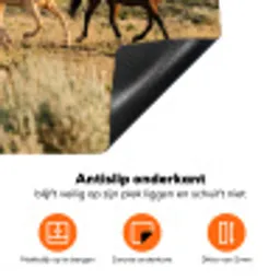 Paarden - Kudde - Bergen - Vrijheid - Wild Inductie beschermer vinyl 3mm klein -zzzzzzz-td-onderkant