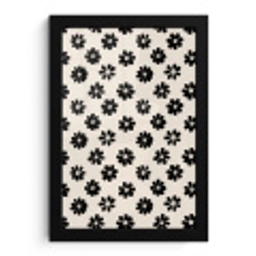 Grafisch - Madeliefjes - Zwart - Beige fotolijst zwart zonder passe partout klein 224 -3d