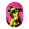 Hond - Zonnebril - Roze - Art Wandcirkel Ovaal Forex klein -3d