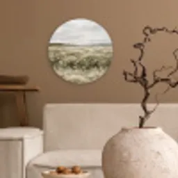 Illustratie - Landschap - Wit Wandcirkel kunststof plaat 5mm dik klein -sfeer1