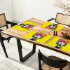Vrouw - Koptelefoon - Geel Placemat vinyl groot -zzsfeer4_Kitchenyeah-website