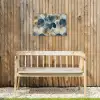 Bladeren - Abstract - Goud - Blauw Tuinposter op houten frame 2 cm dik klein -sfeer4