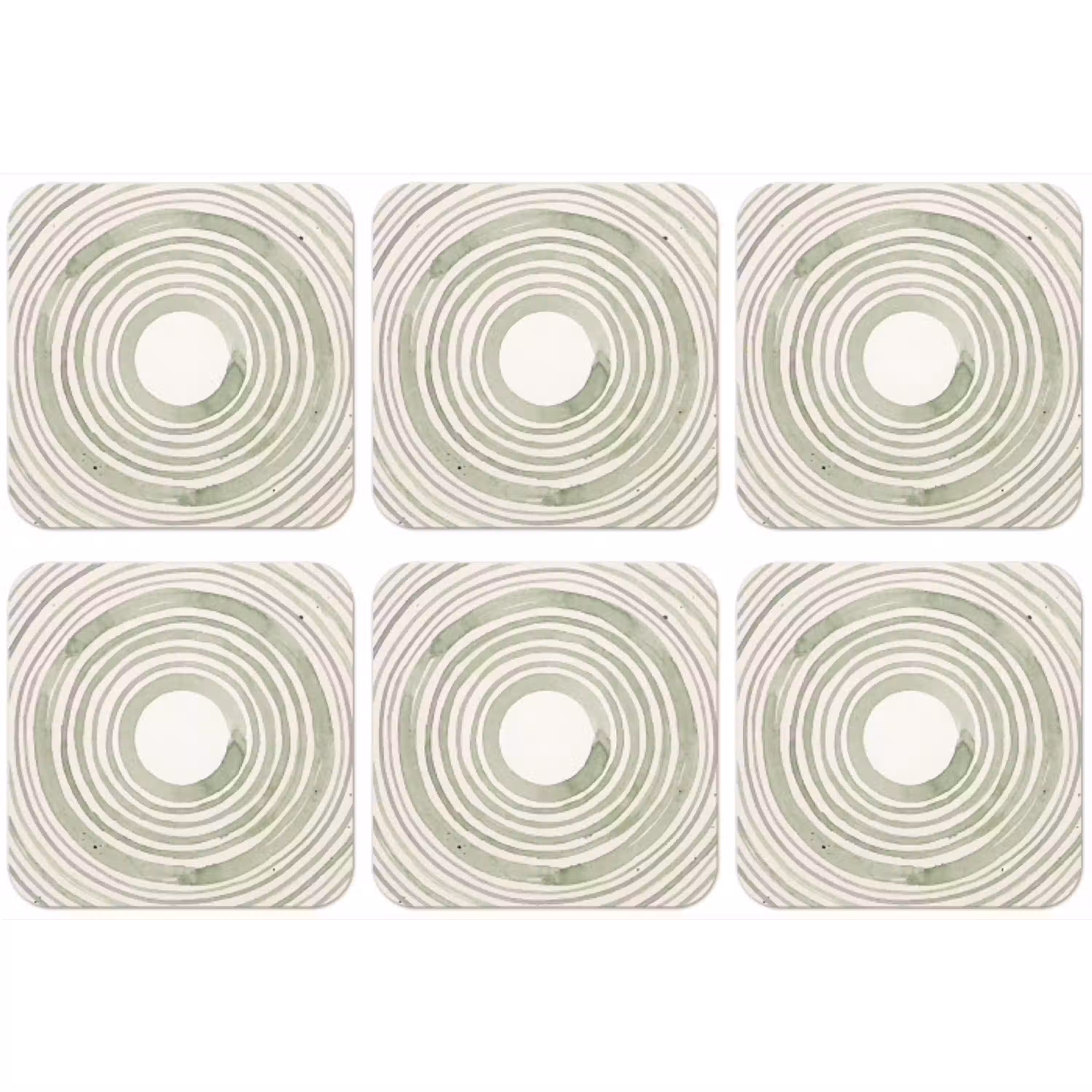 Abstractie - Cirkels - Waterverf - Groen - Modern onderzetter kurk middel -zkaufland3dotto