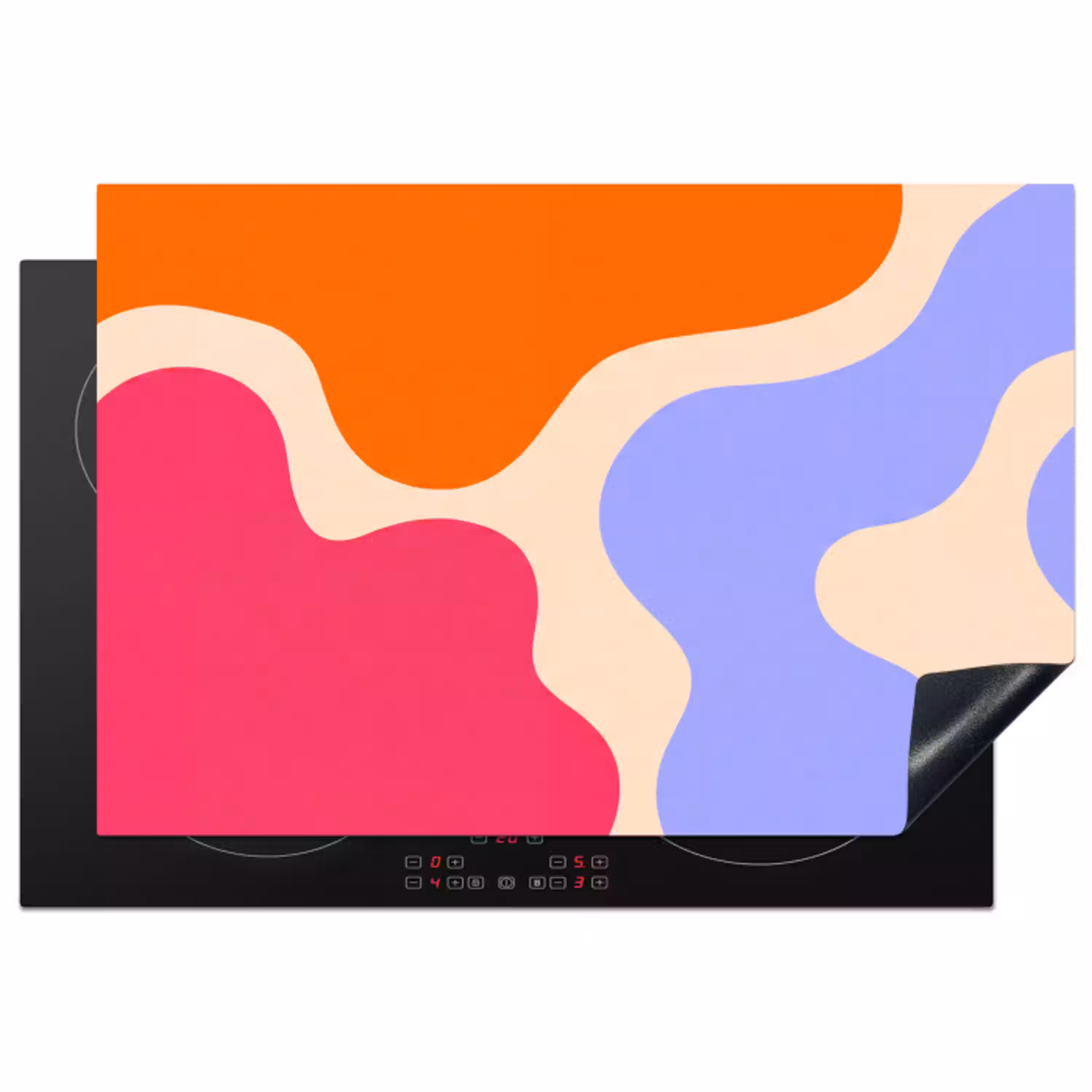 Abstract - Organische vormen - Design - Modern - Kleurrijk Inductie beschermer vinyl 3mm klein -3d