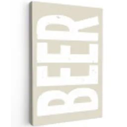 Beer - Japandi - Beige - Decoratie Tuinposter op houten frame 2 cm dik klein -3d