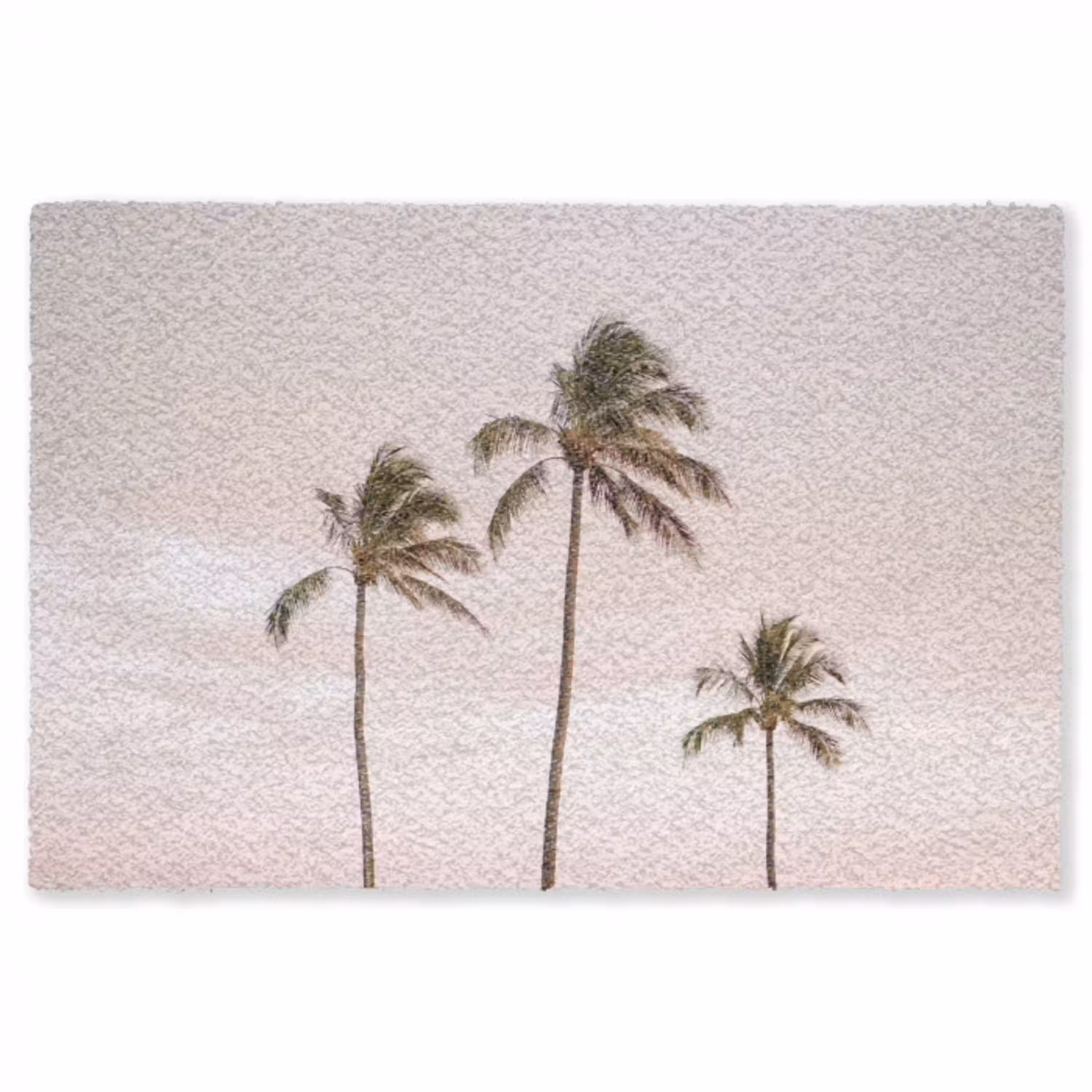 Palmbomen - Zonsondergang - Roze Vloerkleed Rechthoek klein -3d