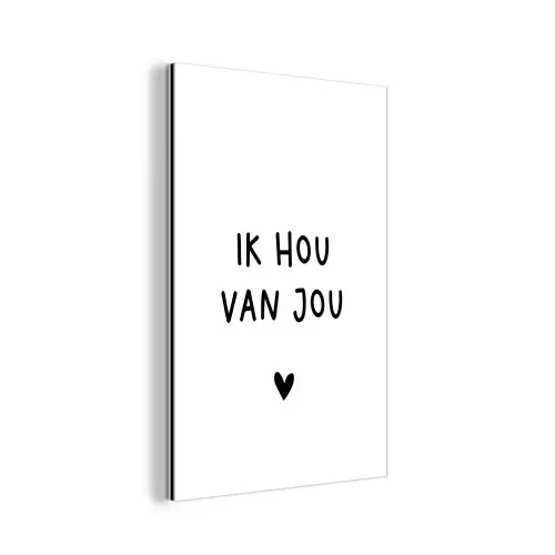 Quotes - Ik hou van jou - Spreuken aluminium wit klein -3d