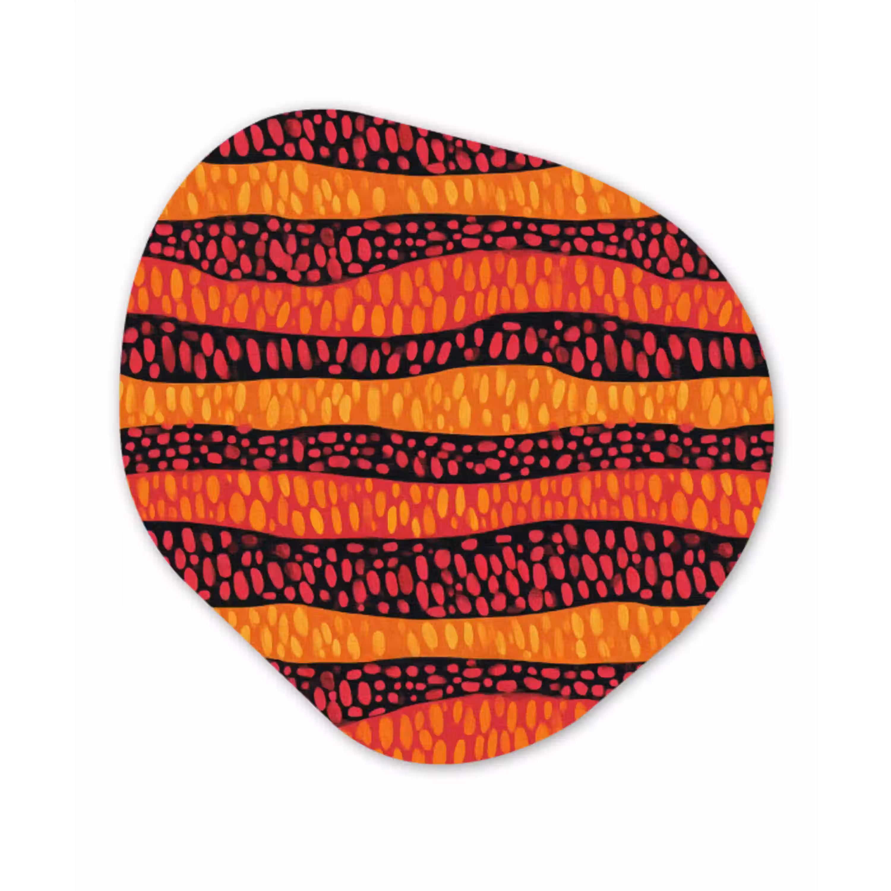 Oranje - Roze - Expressief - Patroon Wandcirkel Organisch Forex 3mm klein 629 -3d