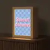 Sweet dreams - Vierkanten - Roze - Blauw Light Box met kabel (Tafellamp) klein -z3d_website