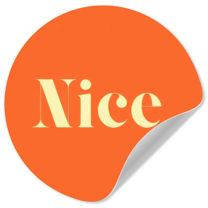 Oranje - Gebroken wit - Nice Wandcirkel behangsticker klein -3d