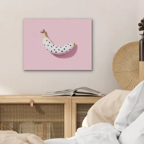 Banaan - Stippen - roze PET vilt klein -sfeer3