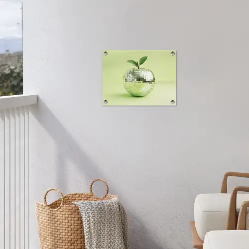 Groen - Disco - Decoratie - Appel tuinposter los doek klein -sfeer8