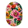 Bloemen - Kleurrijk - Roze Wandcirkel Ovaal Glas middel -3d